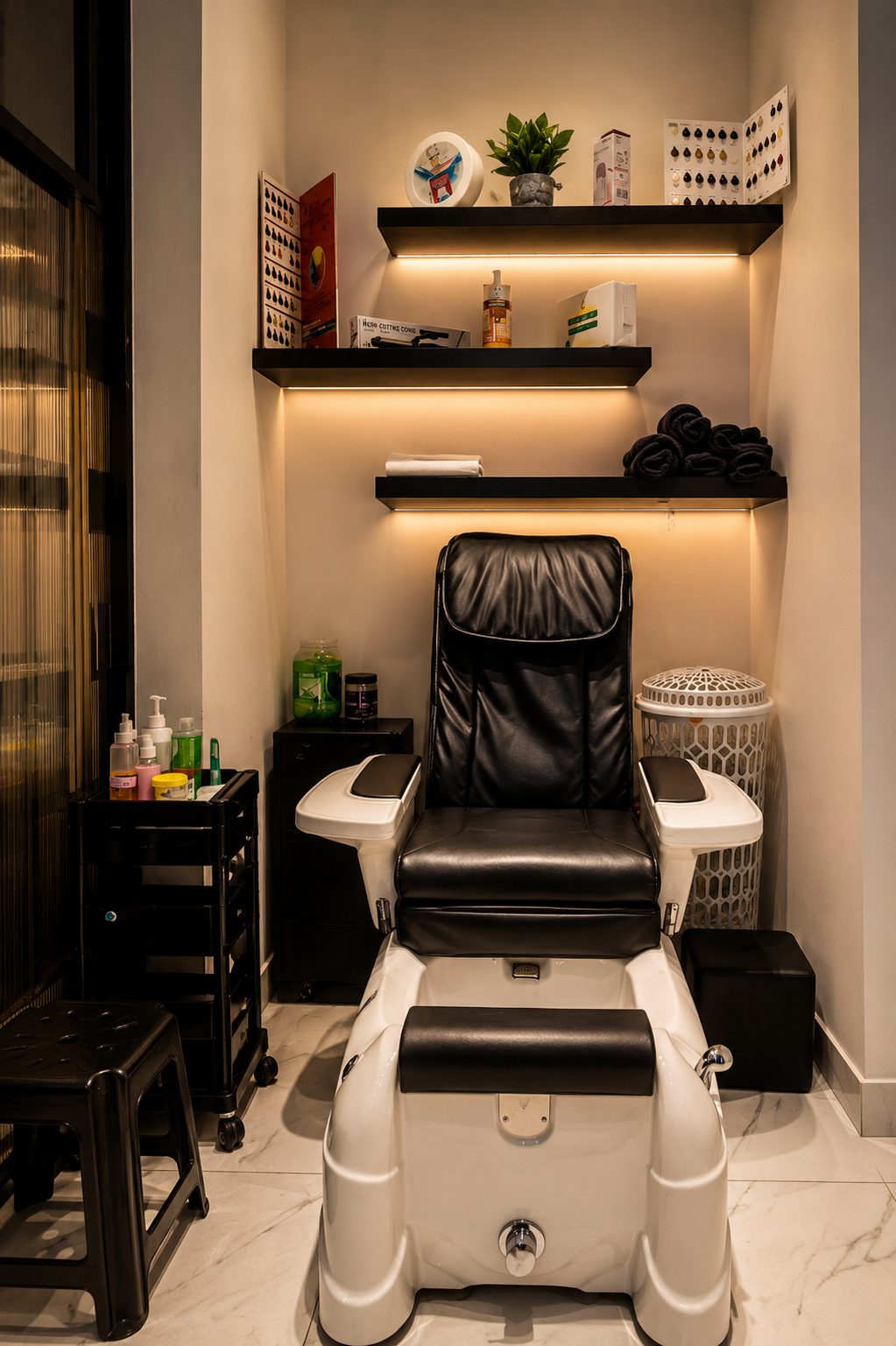 Professional pedicure area